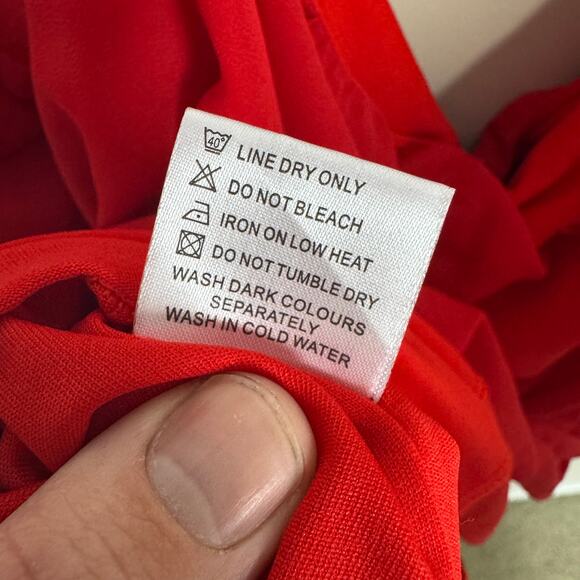 Vemvan Spaghetti Halter Off The Shoulder Red Lightweight Top US Womens M - Picture 8 of 9